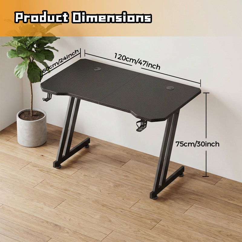 MDF Steel Computer Desk, 75cmH×120cmW×60cmD