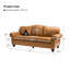 Genuine Leather 3-Piece Living Room Sectional Sofa with Leather Ottoman-91296550