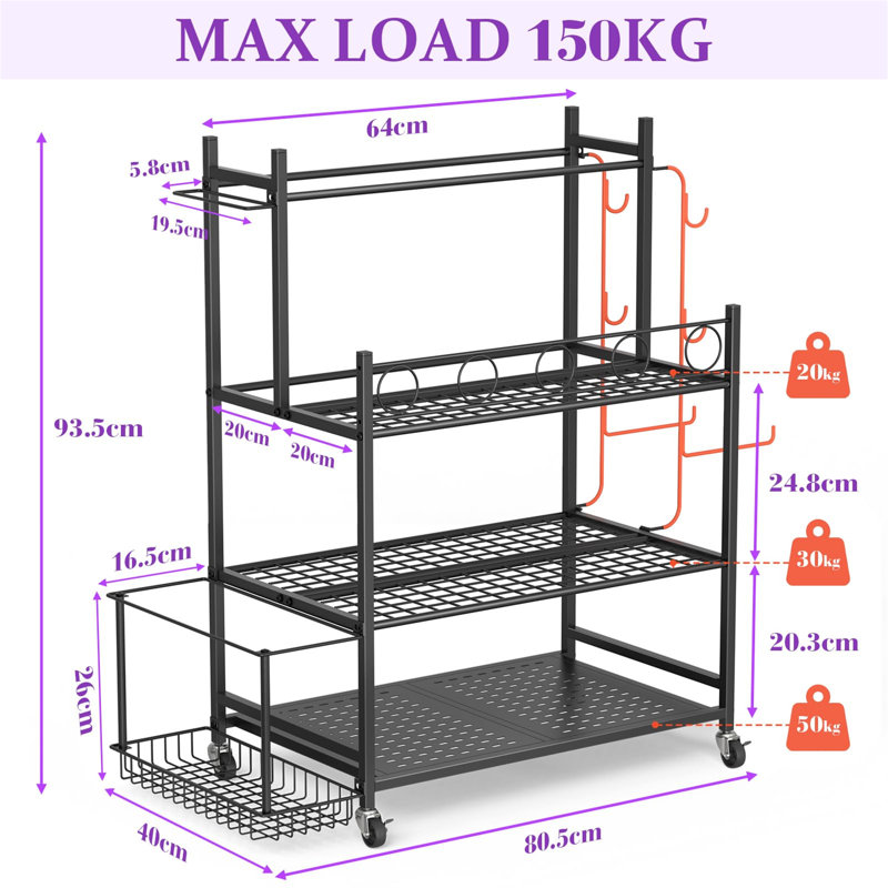 Metal Freestanding Multi-Use Sports Rack