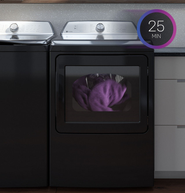 Ge Profile 7.4 Cu. Ft. Capacity Aluminized Alloy Drum Electric Dryer With Sanitize Cycle And Sensor Dry, Diamond Gray