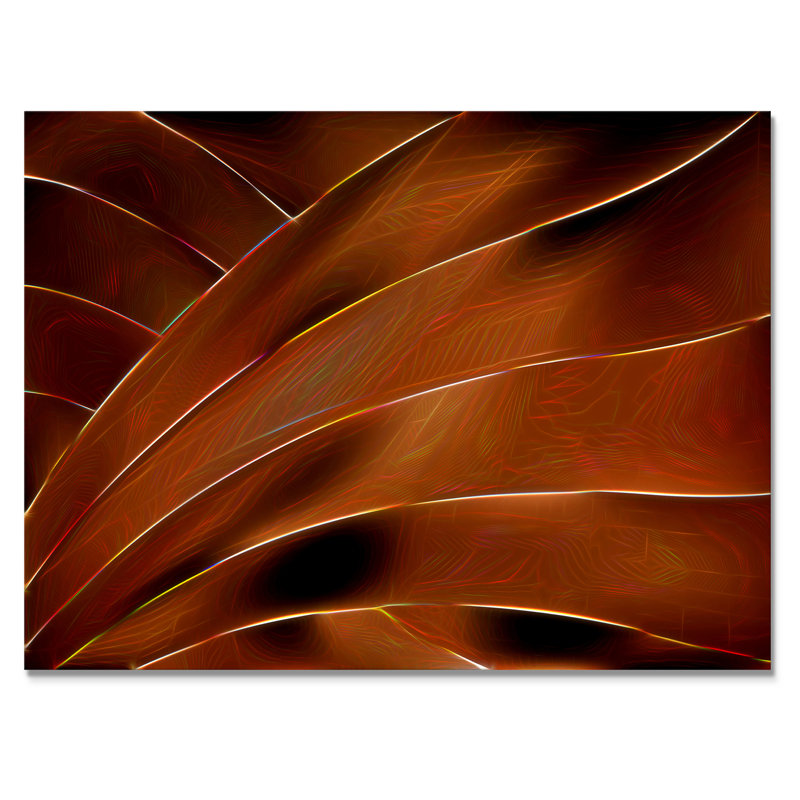 Abstrait brun frais - œuvre d'art moderne sur toile, H 8 po x l 12 po x P 1 po, Toile tendue