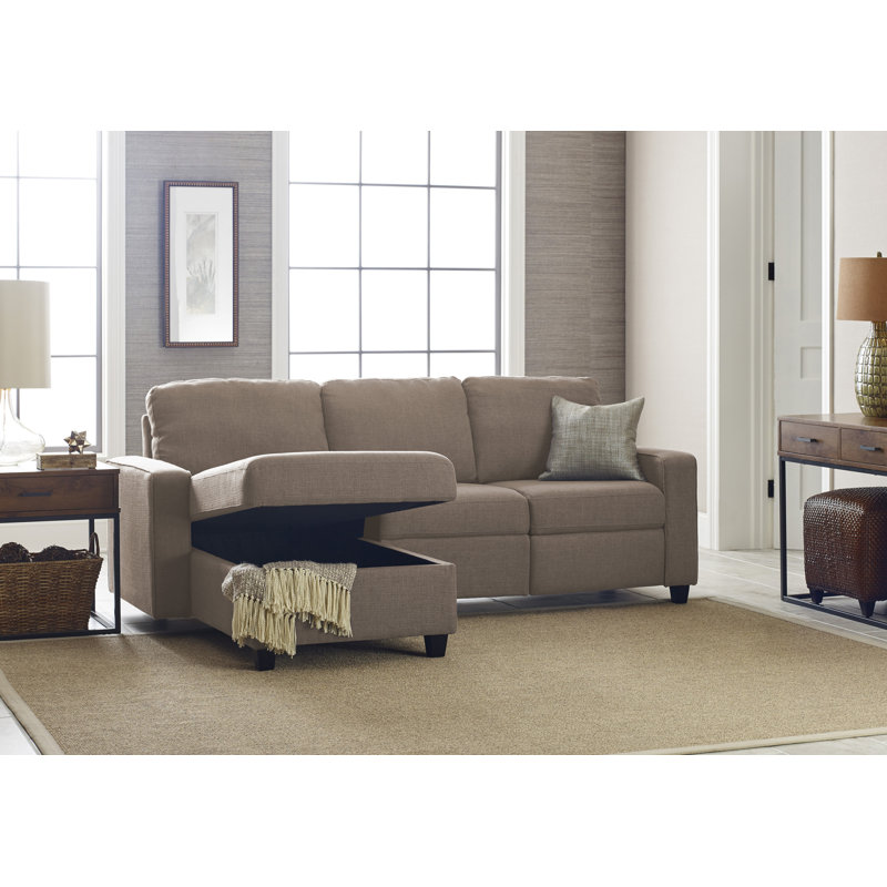 Canapé modulaire inclinable avec méridienne avec rangement Serta Palisades, Avoine, Orienté à gauche (vu de face)