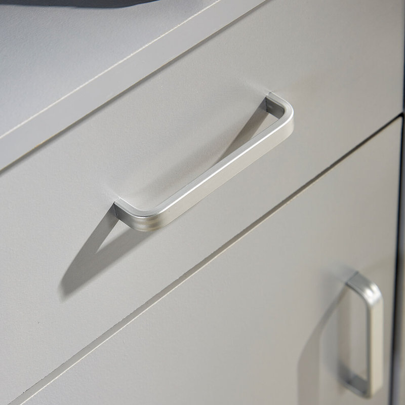 Stefanski 1 Drawer Computer Storage Cupboard Desk, Grey