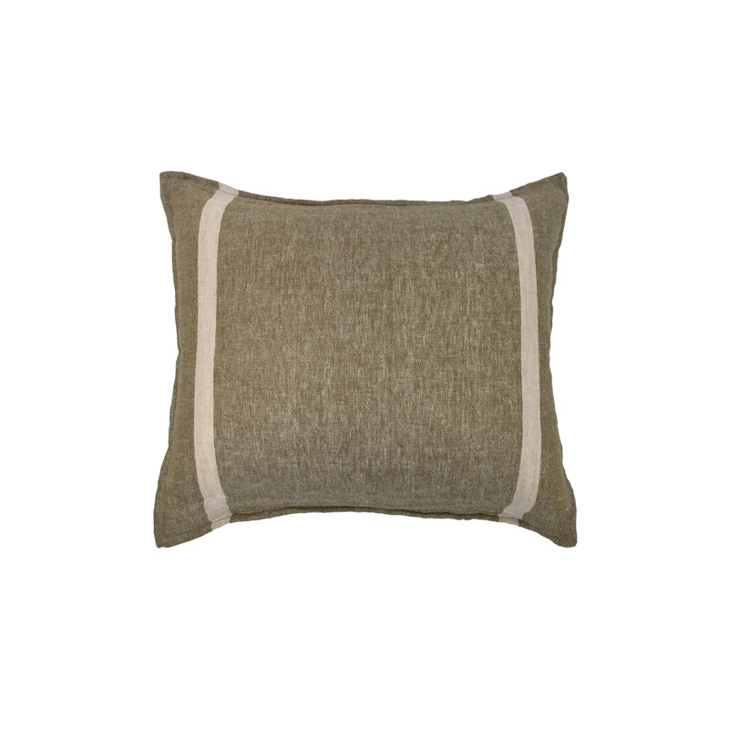 Taie décorative 100% lin Rory Herringbone, Européen, Vert