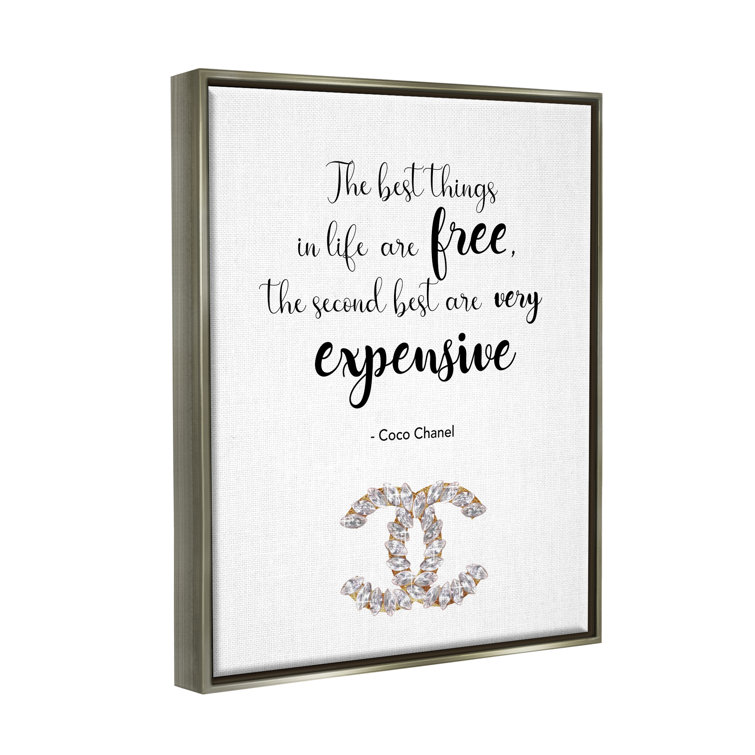 Stupell Industries Second Best Things In Life Quote Fashion Brand Glam Text  Framed On Canvas by Ziwei Li Print