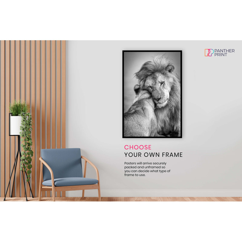 Lion And Lioness Couples Love - Wrapped Canvas Print, 31cm H x 20cm W x 0.5cm D
