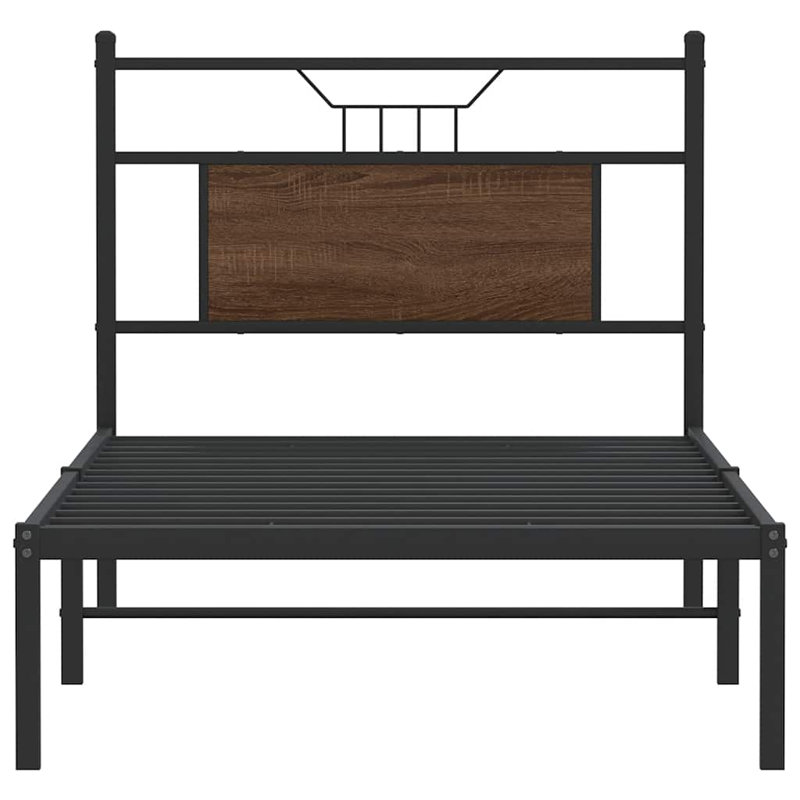 Bed Frame Without Mattress Engineered Wood, Small Single (2'6), Brown Oak