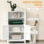 Armoire de salle de bain autoportante avec 2 tablettes ouvertes, portes doubles et tablettes réglables