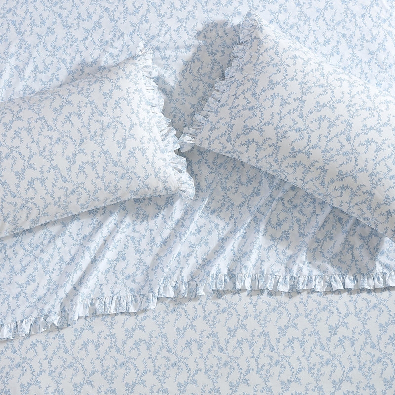 Ensemble de draps en coton Laura Ashley, Ensemble de draps pour grand lit + un drap-housse 
