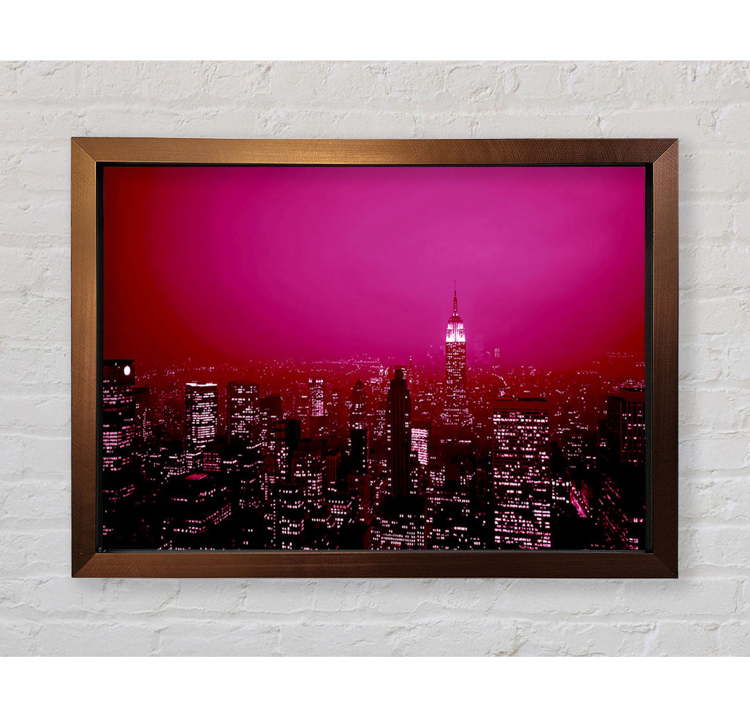 New York City Pink Skies - Einzelner Bilderrahmen Kunstdrucke