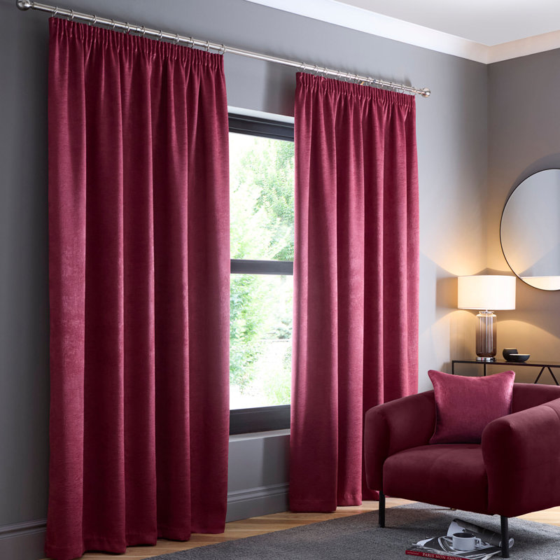 Galaxy Room Darkening Curtain Pair, Wine, Width 117 x Drop 137 cm