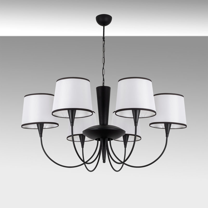 Emmie-Rose 6 - Light Waggon Wheel Chandelier, 90cm H x 90cm W x 85cm D