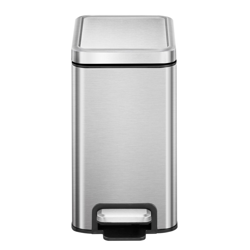 Stella Slim Step Bin Stainless Steel 10L, 35.5" H x 16.8" W x 34" D, 10