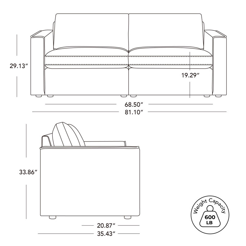  Luxe 2-Piece Modular Upholstered Sectional Sofa, Green