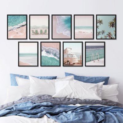 Tropical Détente / Calme, océan, plage, vagues, photographie côtière, décor moderne, 9 pièces
