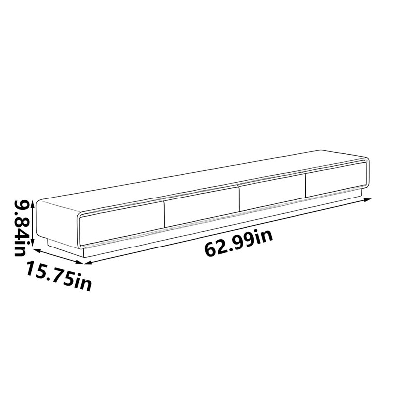 Meuble télé avec tiroir en noyer noir, 62.99"