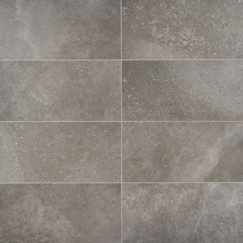 New Rock 12x24 Matte Porcelain Tile, Fossil Dark Gray