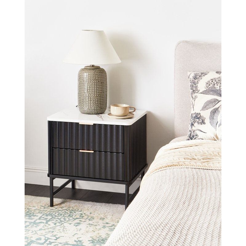 Demetrica 48cm W Manufactured Wood Bedside Table