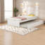 Lits en bois peu encombrants avec lit gigogne et rangement, design blanc moderne