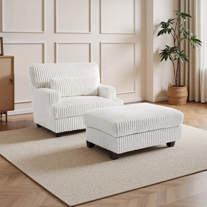 Ermia 92Cm Wide Armchair, Beige Faux Fur