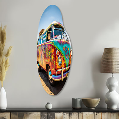 Magic Hippie Bus On The Beach I - Car Van Curved Shape