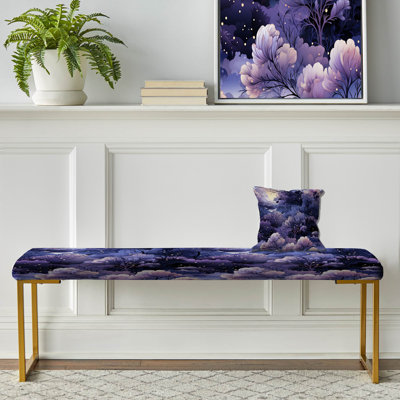 Ethereal Moonbeam Moody Patterns - Banc rembourré abstrait doré