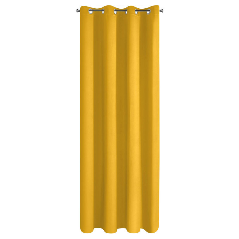 Design 91 Maximum Blackout Curtains Single Panel, Width 140 x Drop 250 cm, Mustard