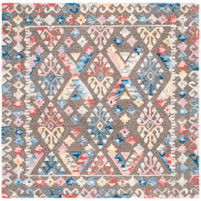Tapis en laine et en coton touffeté à la main Raife