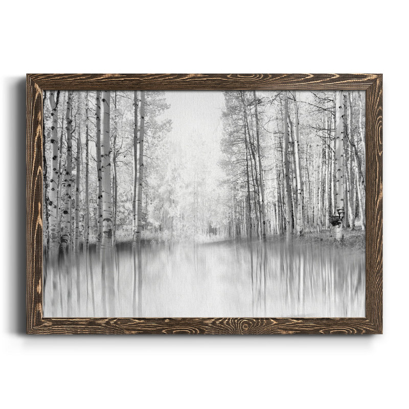 Aspen Reflection - Peinture sur toile encadrée, H 37,5 po x l 27,5 po x P 1,5 po, Toile encadrée noyer