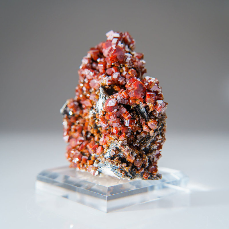 Vanadinite Crystal Cluster on Matrix from Mibladen, Atlas Mountains, Khénifra Province, Morocco