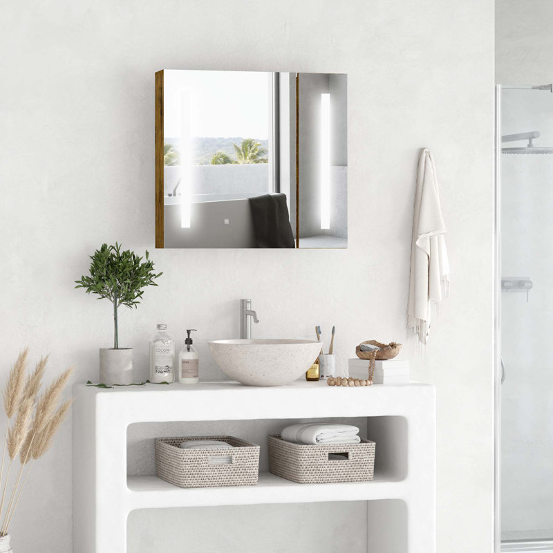 Pharmacie éclairée avec miroir, Smart Touch et charge USB