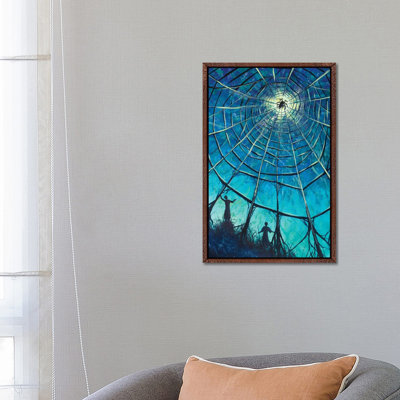 Two People And A Big Spider On A Web Fantasy Art by Valery Rybakow - Gallery-Wrapped Canvas Giclée on Canvas