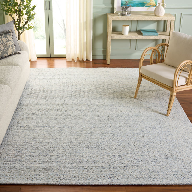Tilley Pine Hand Tufted Wool & Cotton Abstract Rug, Rectangle 8' x 10'