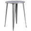 Ensemble de tables de bar rondes d'intérieur / extérieur en métal 30 po Drumfane avec 2 tabourets verticaux à dossier à lattes-33651161-68072876