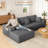 Modern 108-inch corduroy modular compression sofa with L-shaped design-425948113-425948124