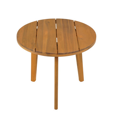 Tara Outdoor Round Acacia Wood Side Table