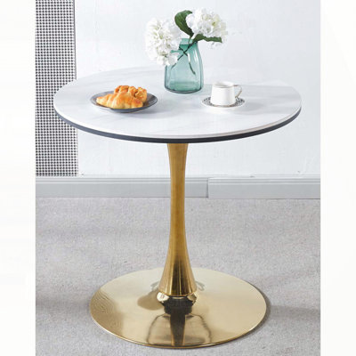 Table basse tulipe dorée et blanche