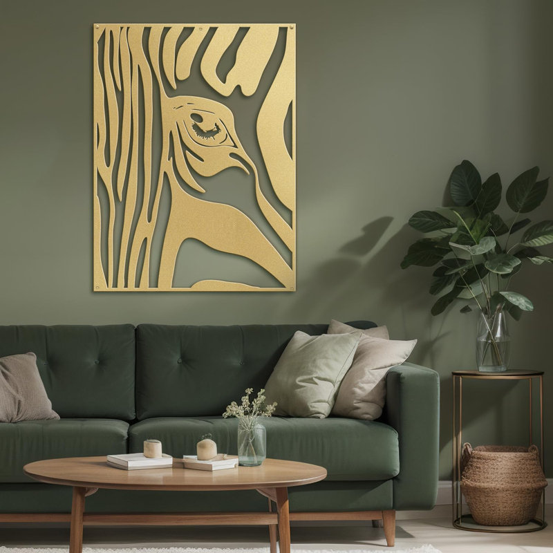 Wall Decor Metal, 18" H x 12" W x 0.05" D, Gold