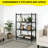 4-Tier Foldable Metal Shelving Unit with Wheels