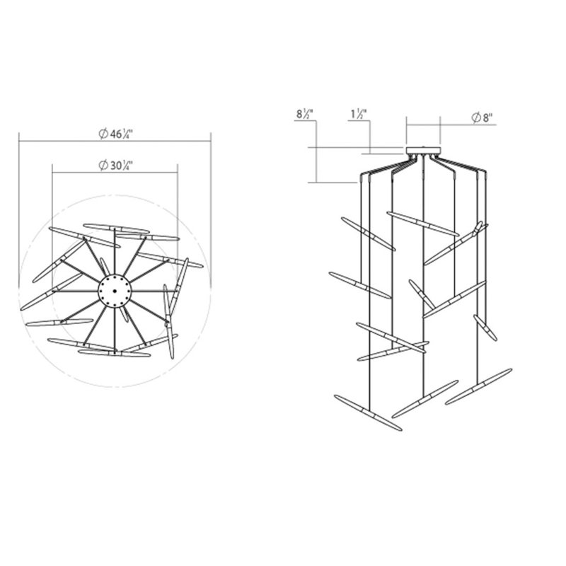 Ballet 13 - Light Dimmable LED Geometric Chandelier, Satin Black