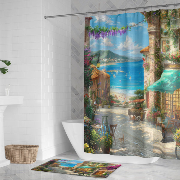 Thomas Kinkade Studios Thomas Kinkade Italian Café Shower Curtain 