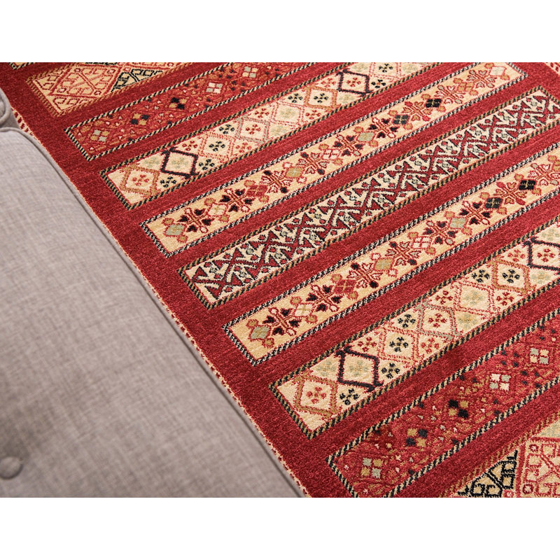 Frederica Geometric Deep Red Area Rug, Rectangle 9' x 12'