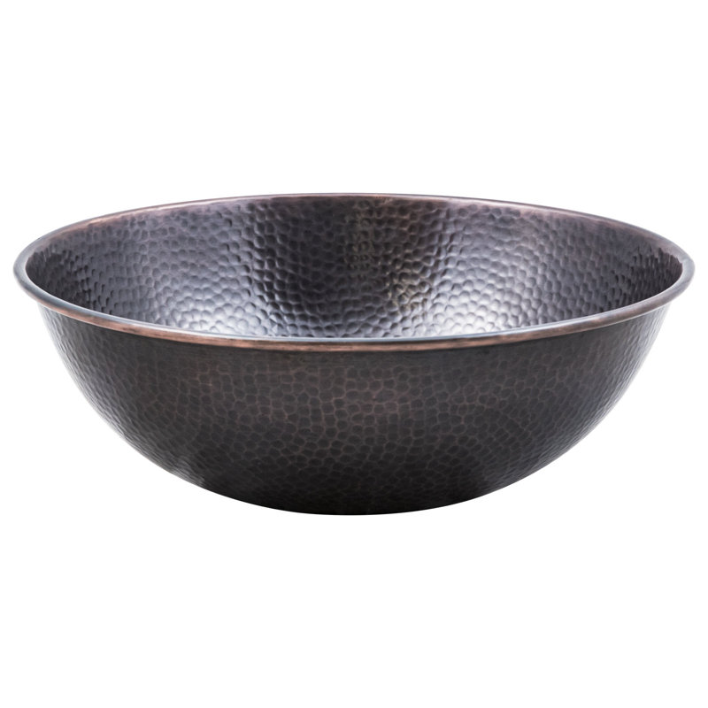 Belfry Bathroom Bridgette Copper Circular Sink, 40 x 40 x 15, Hammered