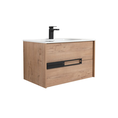 Meuble-lavabo flottant avec lavabo mural 30 po Brest