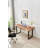 Live Edge Desk with U Shaped Legs and South American Walnut, with Drawer Storage-237332258