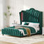 House of Hampton Velvet Upholstered Wingback Bed With LED Light-417106632-404329078