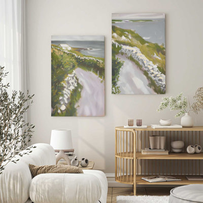«Serene Pathway by the Sea», ensemble de 2 reproductions sur toile