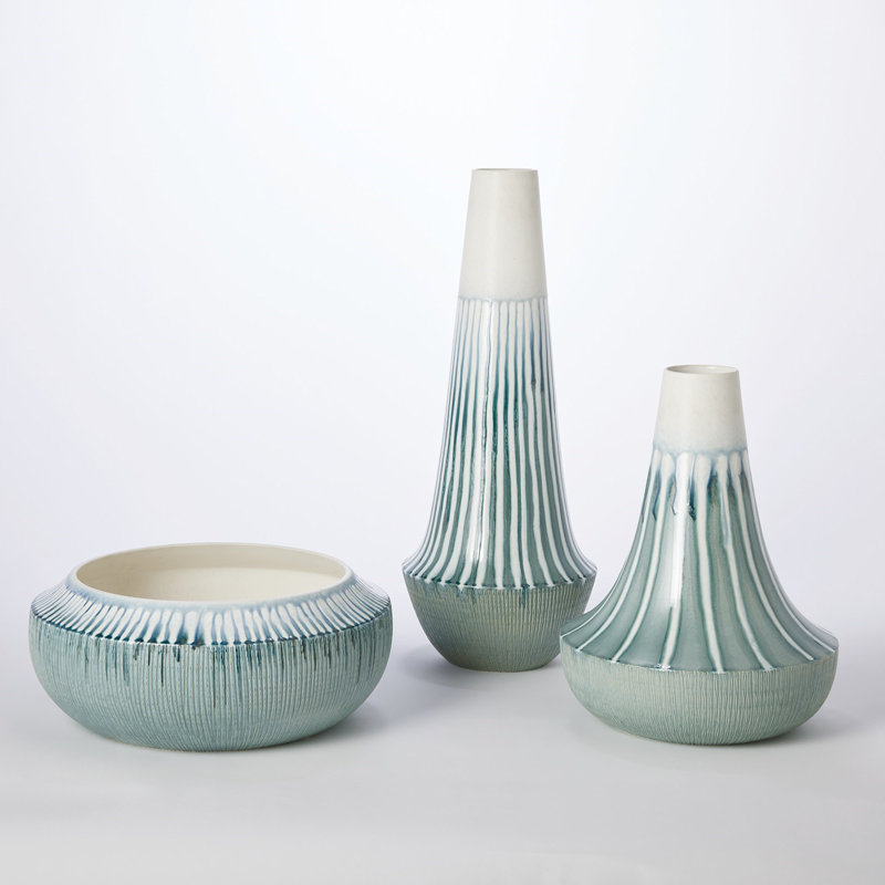 Handmade Ceramic Table Vase, 23.75" H x 9.75" W x 9.75" D