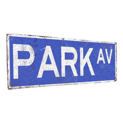 "Panneau de métal vieilli, Park Av"