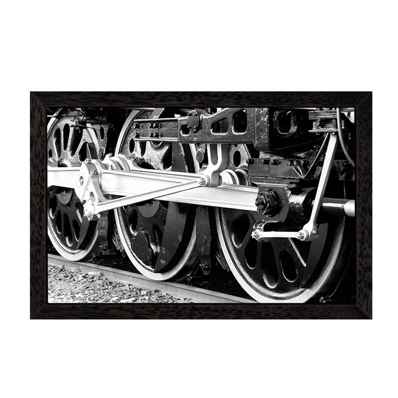 Antique Train - Floater Frame Print on Canvas, 66.04 cm H x 45.72 cm W, Black Framed